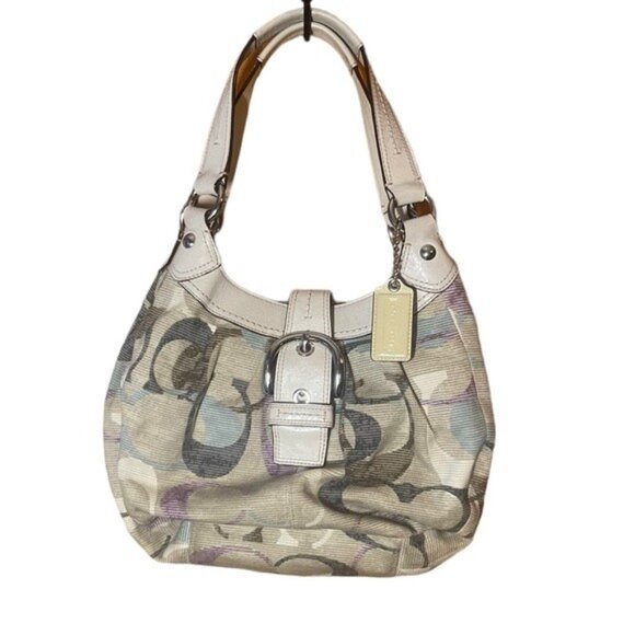 Coach Soho Linen Lynne Hobo Shoulder Bag Purse - Picture 1 of 15